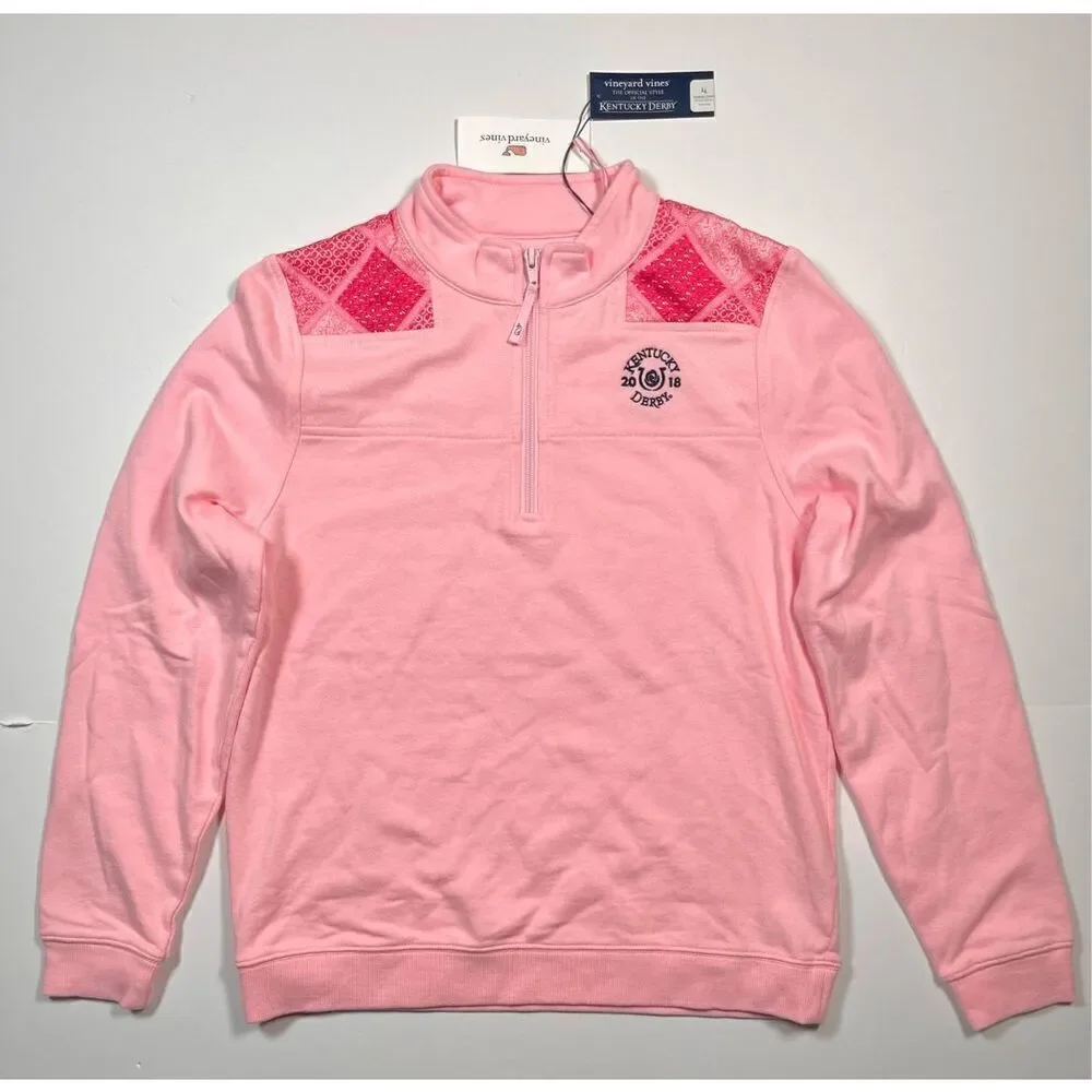 Vineyard Vines 144th Kentucky Derby 2018 Patchwork Shep Shirt Girls XL 16 NWT